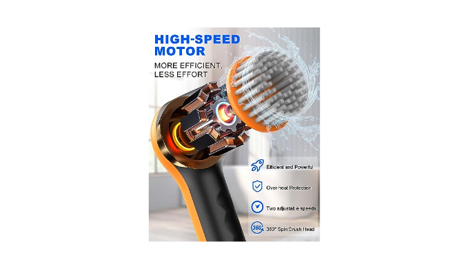 GANICECOOL Electric Spin Scrubber, Cordless Electric Shower Scrubber with 4  Replaceable Shower Cleaning Brush Heads Rechargeable for Cleaning Tub,  Tile, Floor, Sink, Window, Stove (Orange) - Coupon Codes, Promo Codes,  Daily Deals