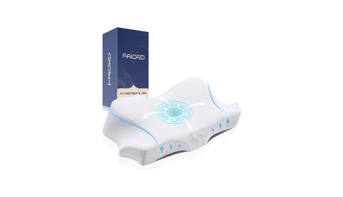 FAIORD Cervical Pillow for Neck Pain Relief,Contour Memory Foam