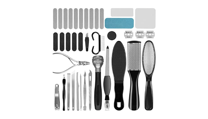 Professional Stainless Steel Pedicure Tools Set 10 in 1, Foot Care