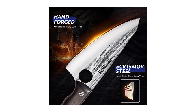 Topfeel 3PCS Butcher Knife Set Hand Forged chef knife Boning Knife, High  Carbon Steel Meat Cutting Knife for Kitchen Camping BBQ… - Coupon Codes,  Promo Codes, Daily Deals, Save Money Today