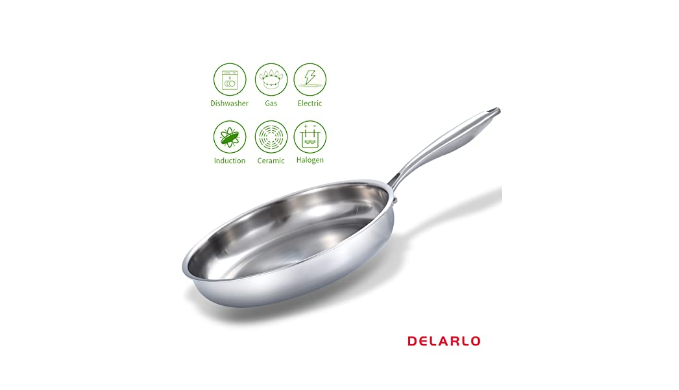 DELARLO Whole body Tri-Ply Stainless Steel 12 Inch Frying Pan With  Lid,Kitchen skillet Oven safe induction pots and pan (Detachable Handle) -  Coupon Codes, Promo Codes, Daily Deals, Save Money Today