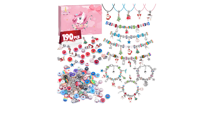 Anicco Bracelet Making Kit for Girls,190PCS Charm Bracelet Making Kit with  Beads,and Necklace for DIY Craft Gifts for Teen Girls Age 8-12,Christmas  Gifts for Girls, with A Unicorn Gift Box - Coupon