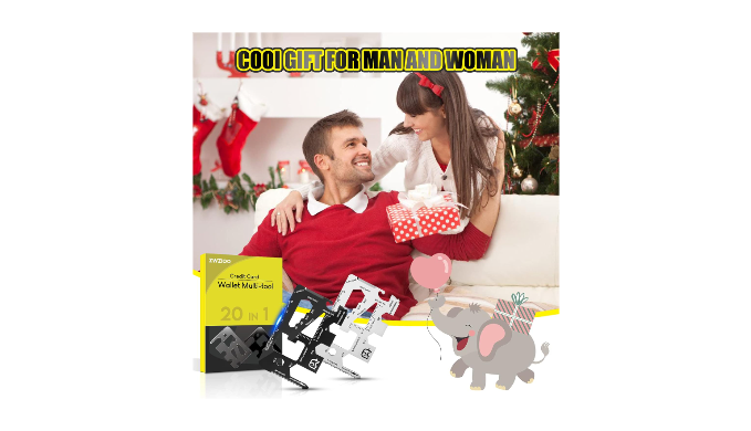  Stocking Stuffers for Women Men, Gifts for Men, 2 Packs 20 in 1  Wallet Credit Card Multitool, Cool Gadgets for Men, Birthday Gifts for Men  Women Dad Father, Unique Pocket Tools