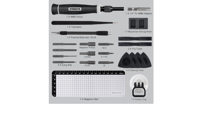 STREBITO Micro Screwdriver Set 50 in 1 Precision Screwdriver Set,  Electronics Tool Kit Screwdriver Kit - Computer, iPhone, Macbook, PS4, PS5