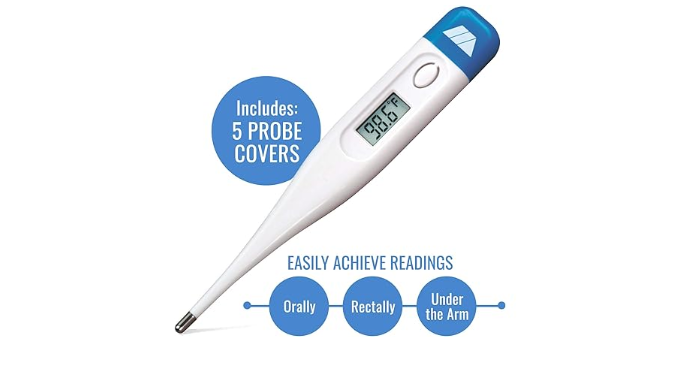 Mabis Clinically Accurate Digital Thermometer with Storage Case