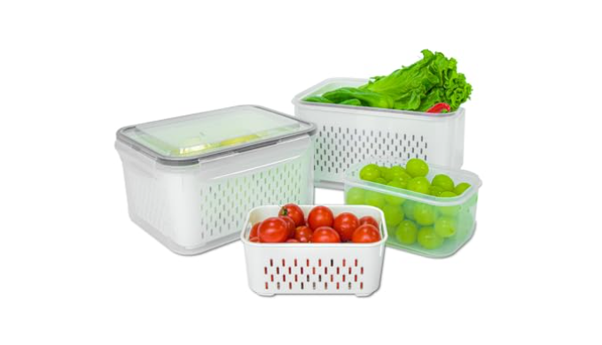 Fresh Produce Vegetable Fruit Storage Containers BPA-free,3Piece