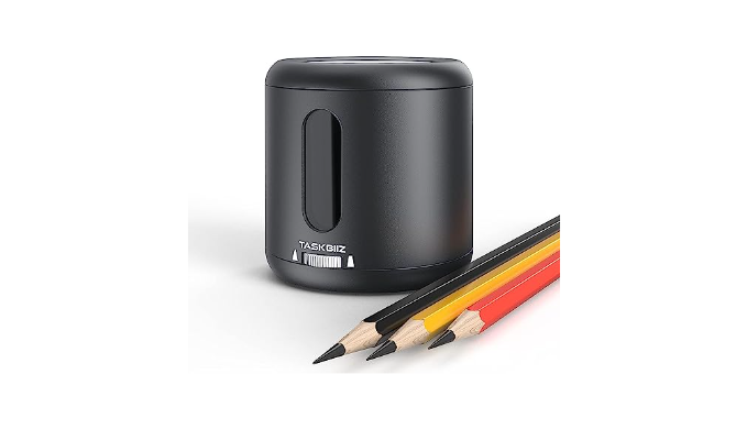 Taskbiiz Electric Pencil Sharpener, Battery/USB Operated Portable