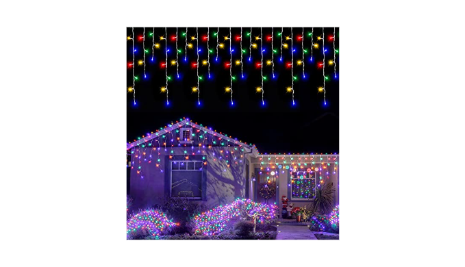 Adrattnay Christmas Icicle Lights, 1216 LED Christmas Lights,