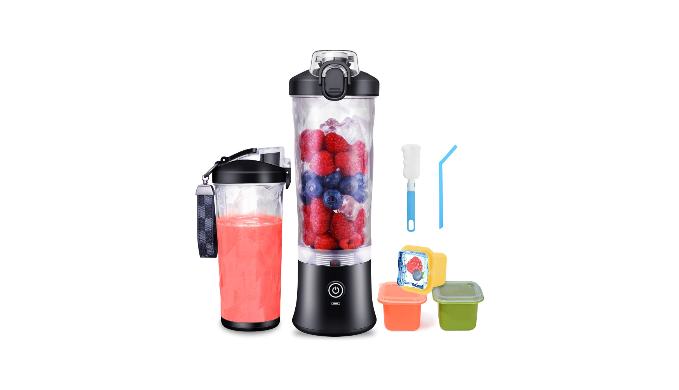 Portable Blender, Powerful, Large Capacity, BPA-Free, USB-C, Black