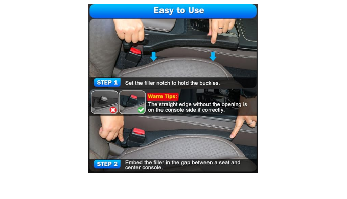 2pcs Soft Car Seat Gaps Filler Crevice Blocker Console Side Fill