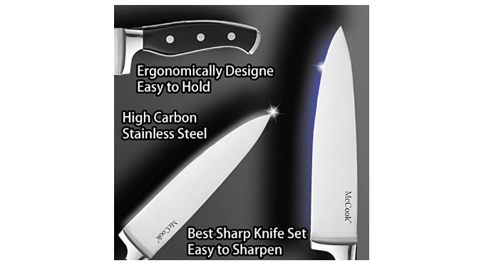 McCook® Knife Sets,Luxury Golden Titanium Kitchen Knife Block Sets with  Built-in Sharpener - Coupon Codes, Promo Codes, Daily Deals, Save Money  Today