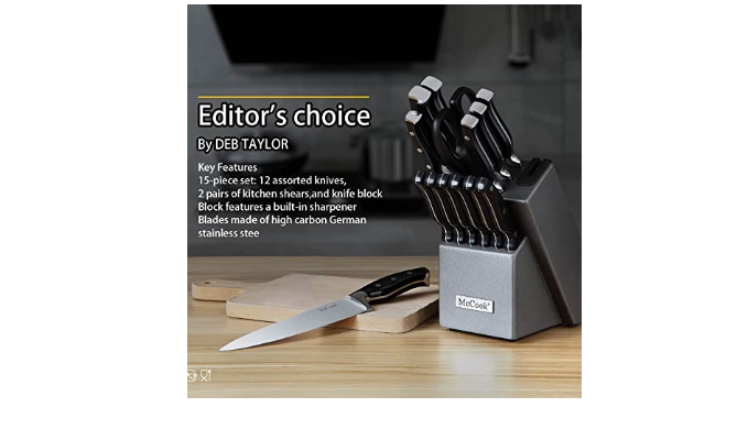 McCook® Knife Sets,Luxury Golden Titanium Kitchen Knife Block Sets with  Built-in Sharpener - Coupon Codes, Promo Codes, Daily Deals, Save Money  Today