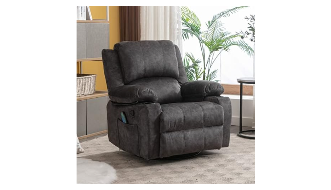 ZKW Recliner Chair Massage Rocker with Heated 360 Degree Swivel