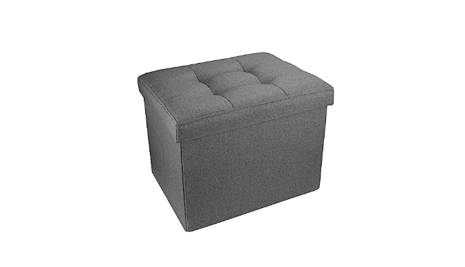 Multifunctional Linen Fabric Foldable Storage Ottoman Bench Foot