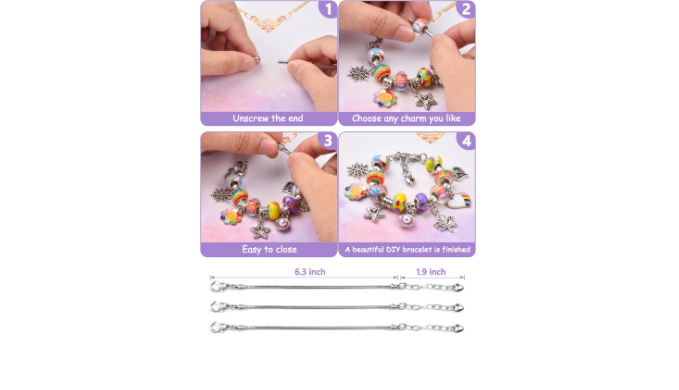 70pcs Bracelet Necklace Set DIY Creative Charm Bracelet Making Set Jewelry  Making Kit For Girl Birthday Gifts