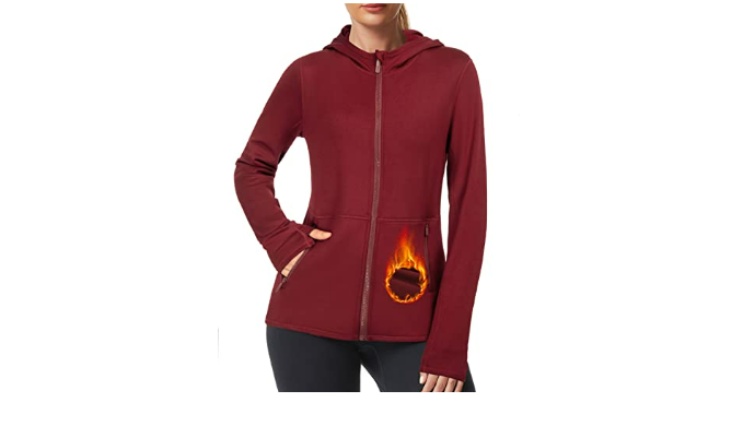 Women's fleece jacket with best sale thumb holes