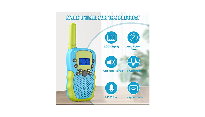 AIKTUPSY Walkie Talkies for Kids, Toys for 3-10 Year Old Boys Girls, Kids  Walkie Talkies 3 Miles Range 22 Channels 2 Way Radio Toy with Flashlight