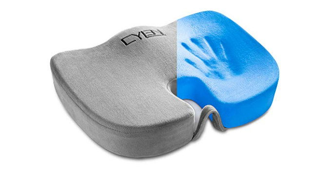 SUPPORT PLUS Gel Seat Cushion for Sciatica & Tailbone Pain Relief