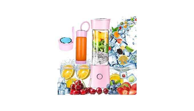 Mini Portable Blender,Smoothies Personal Blender Mini Shakes Juicer Cup USB Rechargeable with 6 blades,Pink