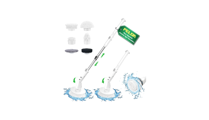 Electric Spin Scrubber,360 Cordless Bathroom Scrubber with 3 Replaceable  Cleaning Shower Scrubber Brush Heads,Extension Handle for Tub,Tile,Floor,Wall,Shower,Bathtub,and  Kitchen 