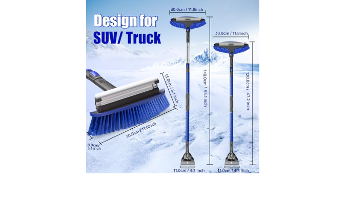 Windshield Ice Scrapers, 47.2 Snow Brush with Squeegee