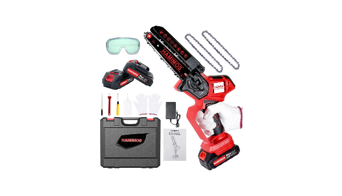 Mini Chainsaw 6-Inch with 2 Battery