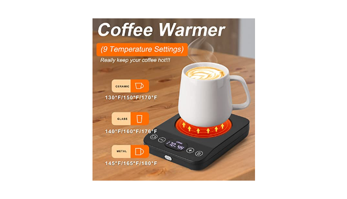 Mug Warmer Electric, 3 Temperature Settings Gravity-Induction Coffee  Warmer,1-9 Timer Auto Shut off