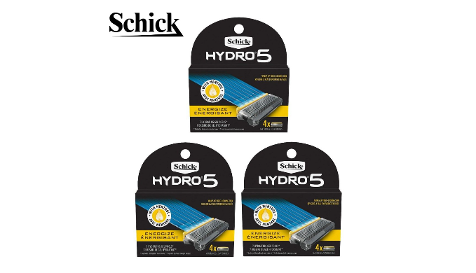 Schick Hydro 3 Men's Refills - 4 ct