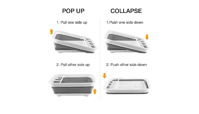 Otiyer Collapsible Dish Drying Rack for Kitchen Storage Tray Dinnerware  Drainer Foldable Portable Dish Drying Rack for Kitchen RV Campers,Travel  Trailer Save Space Easy to Store - Coupon Codes, Promo Codes, Daily