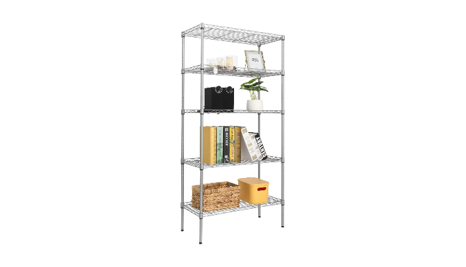 Ktaxon 8-Tier Wire Shelving Unit, Steel Storage Rack for Office Kitchen 23.6 inch W x 14 inch D x 71 inch H, Silver