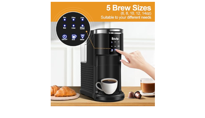  KIDISLE 3 in 1 Single Serve Coffee Maker for K Cup Pods &  Ground Coffee & Teas, 6 to 14oz Brew Sizes, with 40oz Removable Water  Reservoir, Self-cleaning Function, Red: Home