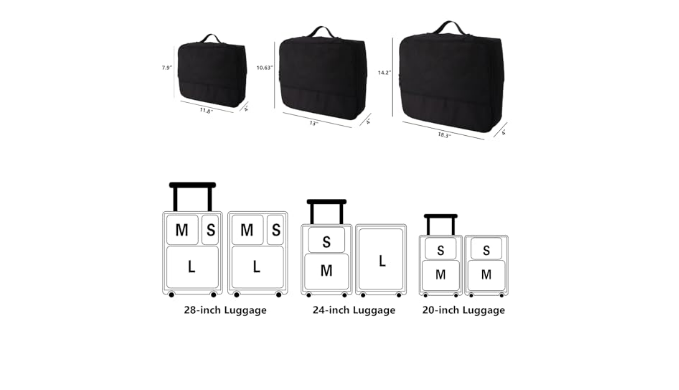 SixtyShadesofGrey 6 Set Travel Luggage Packing Organizer Bags Clothing Storage Cubes & Pouches Rose Red Ivory