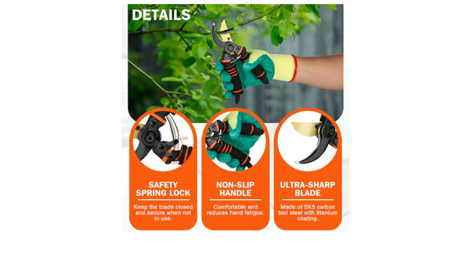 LYONSBARRY Pruning Shears Gardening Tools garden scissors Bypass Heavy Duty  Hand Pruner with Soft Grip Handle Cushion and Shock Absorber Design Plant  Cutter Kitchen Garden Cutting Through Anything - Coupon Codes, Promo