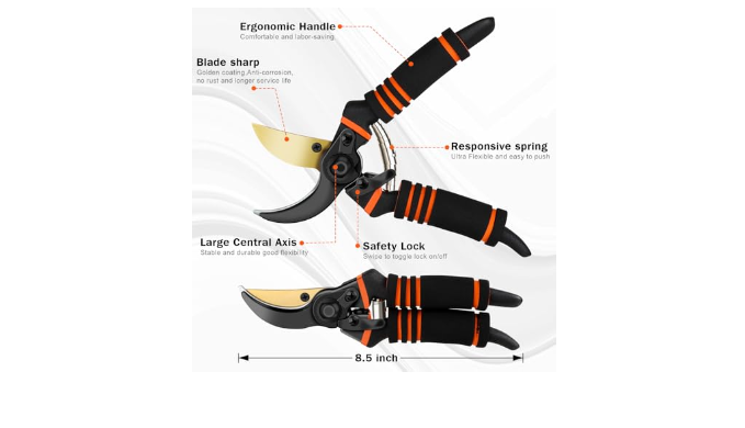 LYONSBARRY Pruning Shears Gardening Tools garden scissors Bypass Heavy Duty  Hand Pruner with Soft Grip Handle Cushion and Shock Absorber Design Plant  Cutter Kitchen Garden Cutting Through Anything - Coupon Codes, Promo