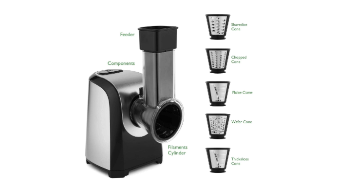 Salad machine Electric Spiralizer Vegetable Slicer Shredder Vegetable  Cutter Cheese Grater for Home Kitchen Use with 5 Stainless Steel Rotary  Blades (5 Rotary Blades) - Coupon Codes, Promo Codes, Daily Deals, Save