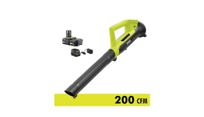 RYOBI ONE 18V 90 MPH 200 CFM Cordless Battery Leaf Blower Sweeper