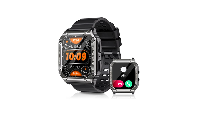 2024 New Outdoor Military Smart Watch Men Bluetooth Call