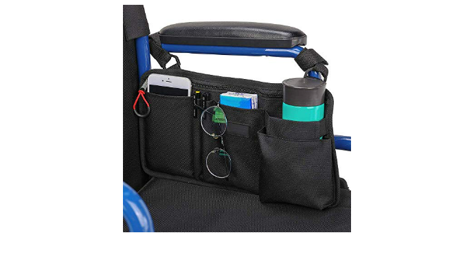 ISSYZONE Wheelchair Side Bag, Walker Pouch Bag with Cup Holder ...