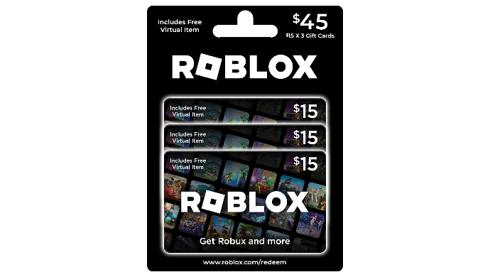 Roblox Physical Gift Cards, Multipack of 3 x $15 [Includes Free Virtual ...