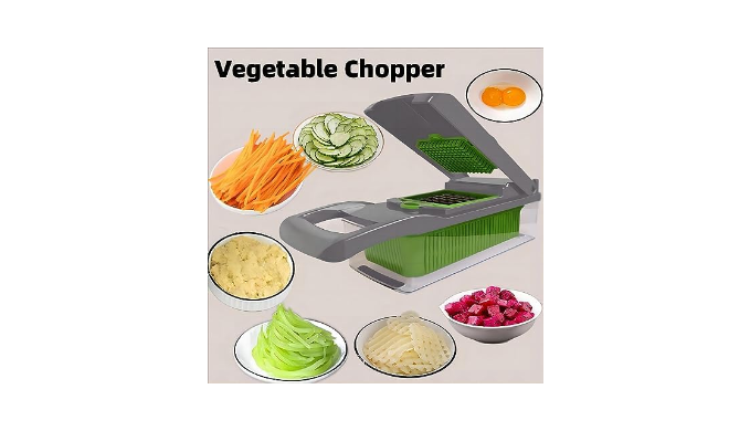 Vegetable Chopper,12-in-1 Multifunctional Veggie Chopper,Grey Kitchen