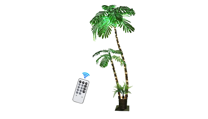 Lighted Palm Trees For Outside Patio Artificial Palm Tree 6Ft LED Christmas Tree Fake Tropical