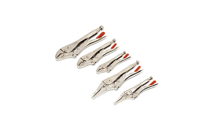 Crescent 5 Piece Curved & Long Nose Locking Plier Set 