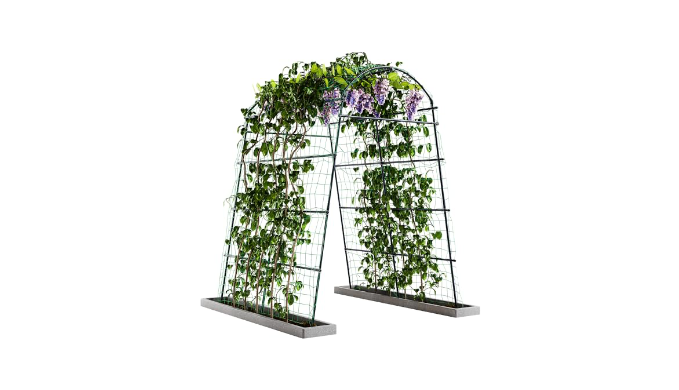 Idzo Garden Arch Trellis, 88in Tall Stainless Steel Tunnel Vegetable 