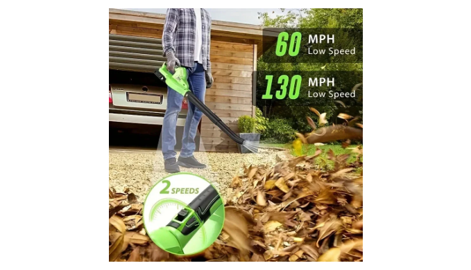 Lightweight Electric Cordless Leaf Blower for Lawn Care With 2 ...