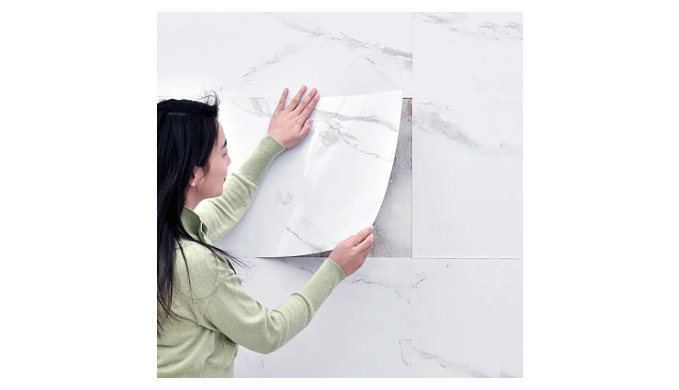 Simulated Thick Marble Tile Floor Self-adhesive Sticker - Coupon Codes ...